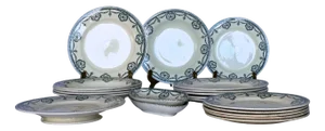 Antique Ironware Dinner Service for 6 by Ste. Kléber, 1880s, Set of 20