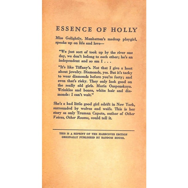 "Breakfast at Tiffany's" 1961 Capote, Truman For Sale In New York - Image 6 of 6