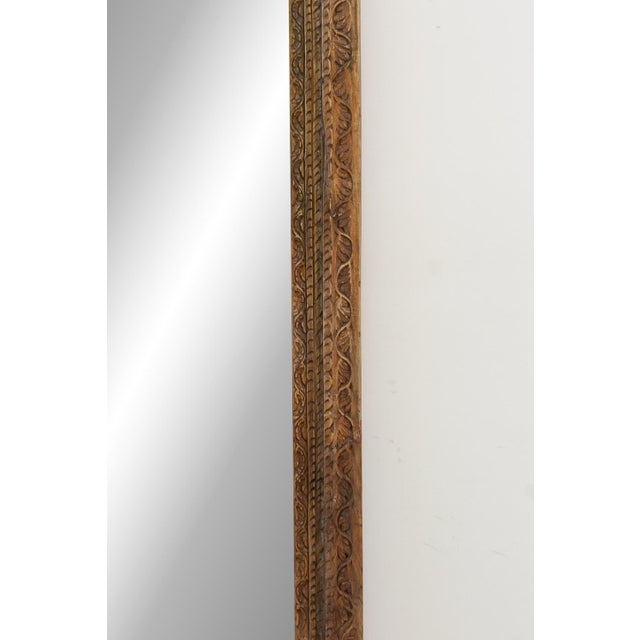 Open Lotus Monumental Antique Floor Mirror For Sale - Image 4 of 8