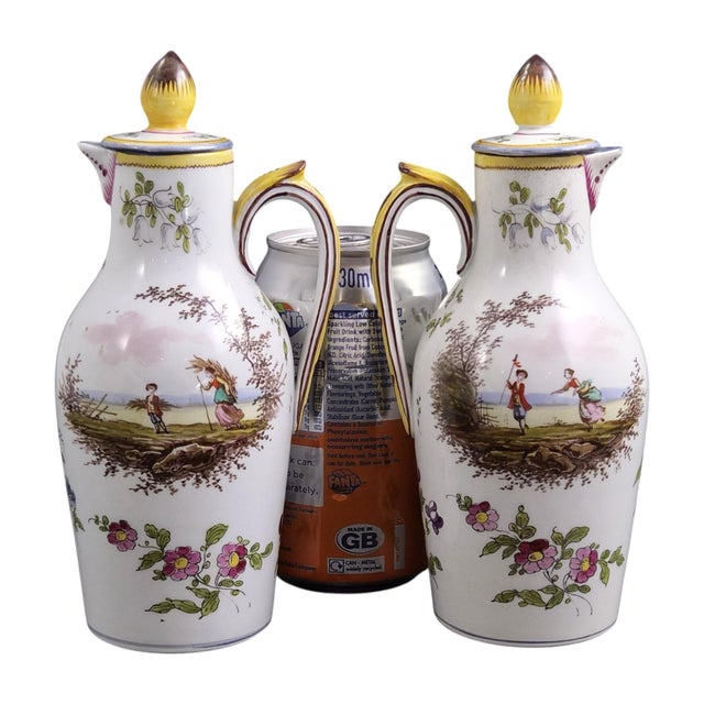 Faience Covered Cruets from Veuve Perrin Marseille, 1770s, Set of 2 For Sale - Image 10 of 11