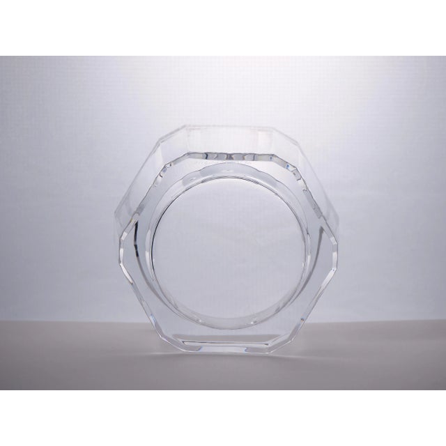 1950s Heavy Orrefors Sweden Cut Crystal Art Deco Style Covered Dish For Sale - Image 5 of 12