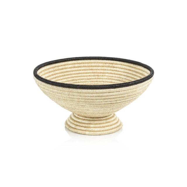 Farmhouse Martera 15" Diameter Coiled Abaca Footed Bowl For Sale - Image 3 of 3