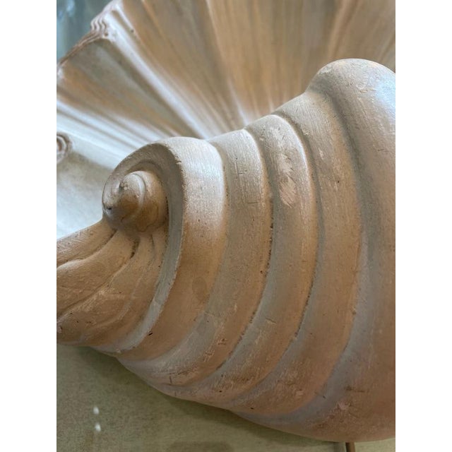 White Plaster Shell Wall Lamp, 1950s For Sale - Image 8 of 13