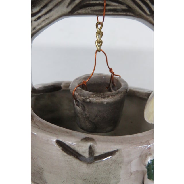 Hand Painted Porcelain Ceramic Wishing Well With Hanging Bucket Figurine 5047c For Sale - Image 14 of 15
