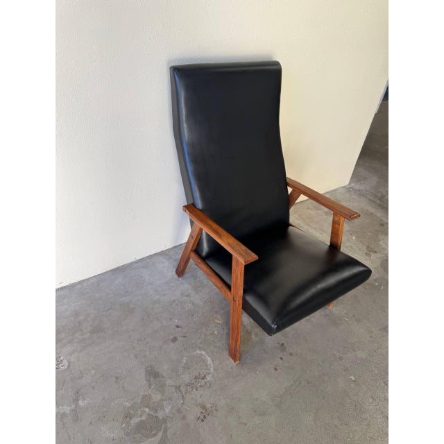 1960s 1960s Mid Century Scandinavian Teak High-Back Lounge Chair For Sale - Image 5 of 10