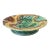 19th C Majolica Begonia Leaves Compote C1880s Kelly Green and Chestnut Brown For Sale