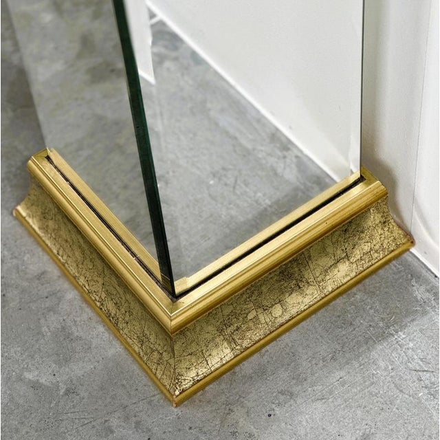 Vintage Mirrored Pedestals in Gilt Finish from Deknudt, Belgium, 1980s, Set of 2 For Sale - Image 11 of 13