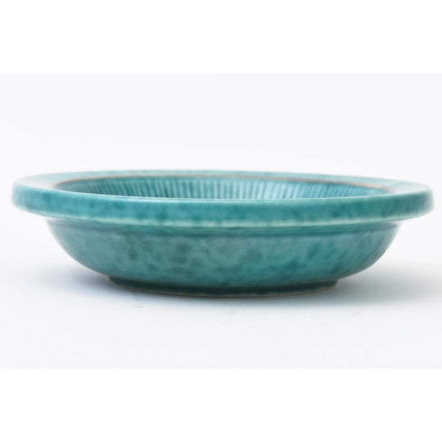Turquoise Vintage Wilhelm Kage for Gustavsberg Argenta Bowl With Flowers, Leaves and Sterling Silver For Sale - Image 8 of 10