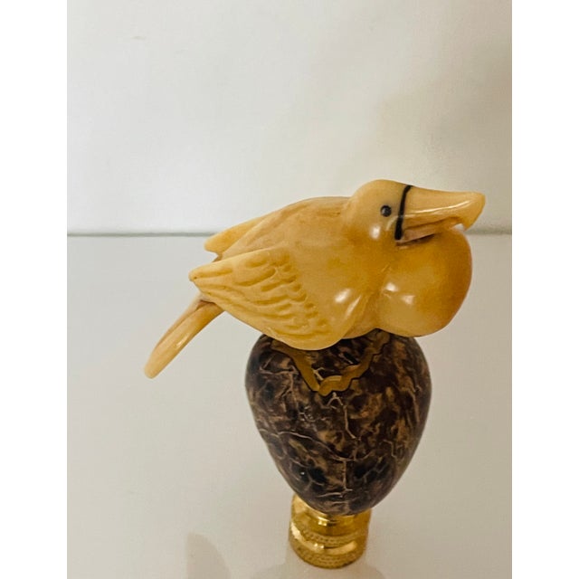 Shabby Chic Vintage Carved Birds Figurines Lamp Finials For Sale - Image 3 of 5