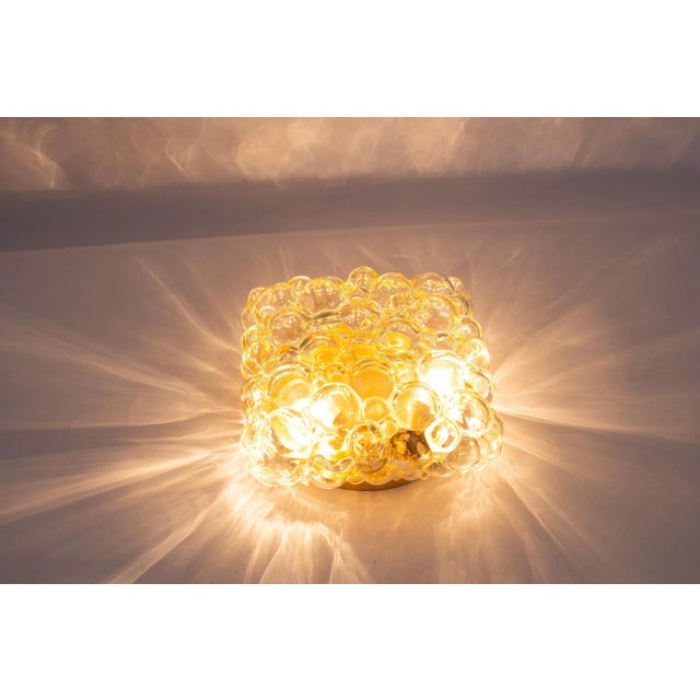 Small Amber Bubble Glass Sconce by Helena Tynell for Limburg, Germany, 1960s For Sale - Image 9 of 10