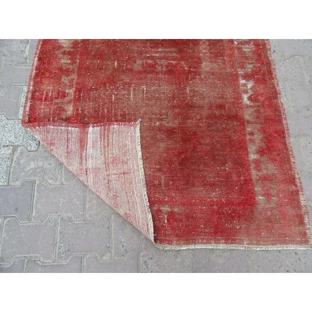Overdyed Rust Vintage Turkish Rug For Sale - Image 4 of 5