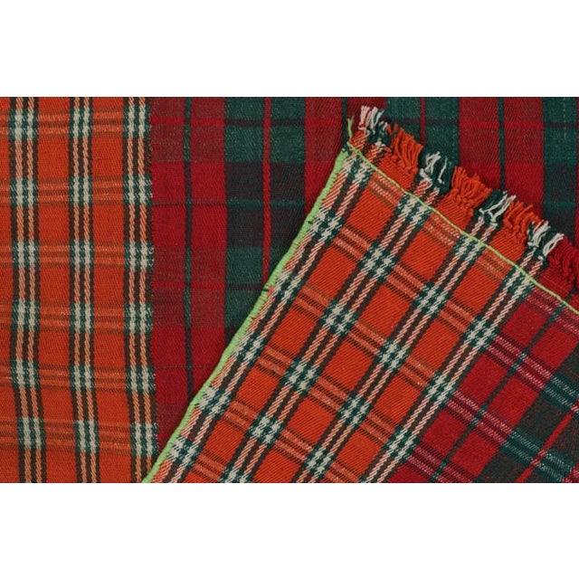 Textile Vintage Qashqai Persian Kilim Extra-Long Runner in Plaid Stripes by Rug & Kilim For Sale - Image 7 of 7