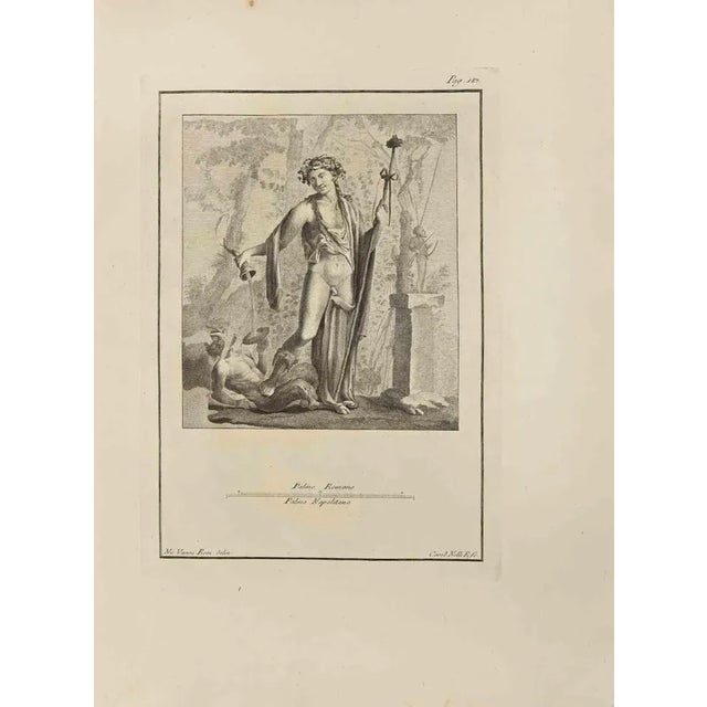 Bacchus with Thyrsus And Pan from "Antiquities of Herculaneum" is an etching on paper realized by Carlo Nolli in the 18th...
