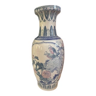 Mid-Century Hollywood Regency Chinoiserie Floor Vase or Umbrella Stand 24” For Sale