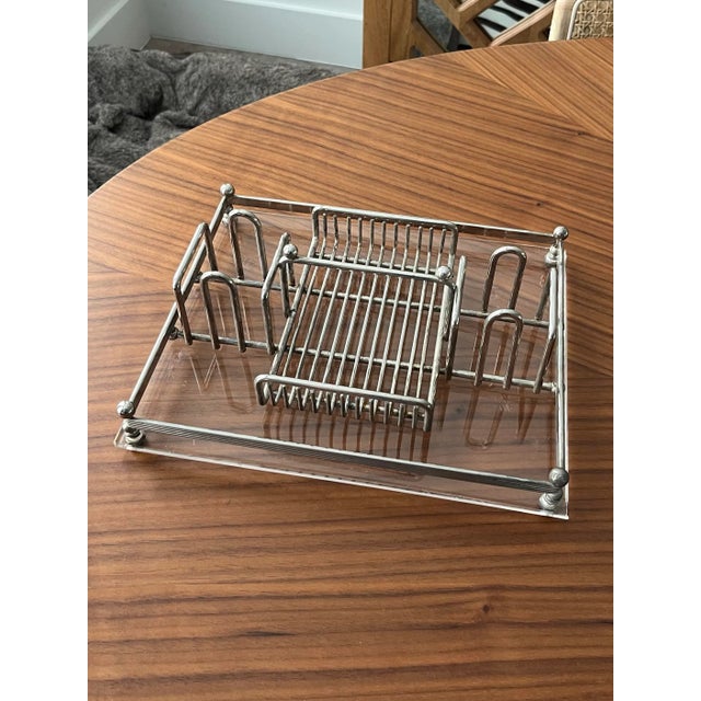 1960s 1960s Vintage Lucite Buffet Caddy Utensil Rack & Organizer For Sale - Image 5 of 11