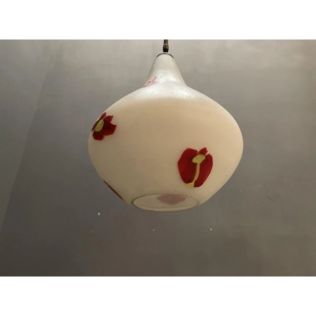 1960s Vintage Opaline Glass Pendant Lamp For Sale - Image 5 of 8