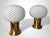 Vintage Italian Table Lamps With Brass Base and Murano Glass Sphere - a Pair For Sale - Image 4 of 17