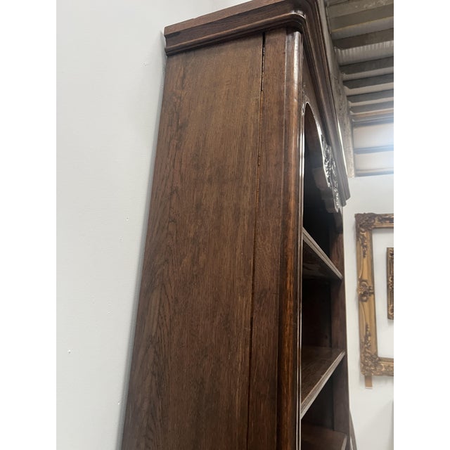 Louis XV Style 2-Part Wall-Mounted Bookcase in Oak, 20th Century For Sale - Image 12 of 16