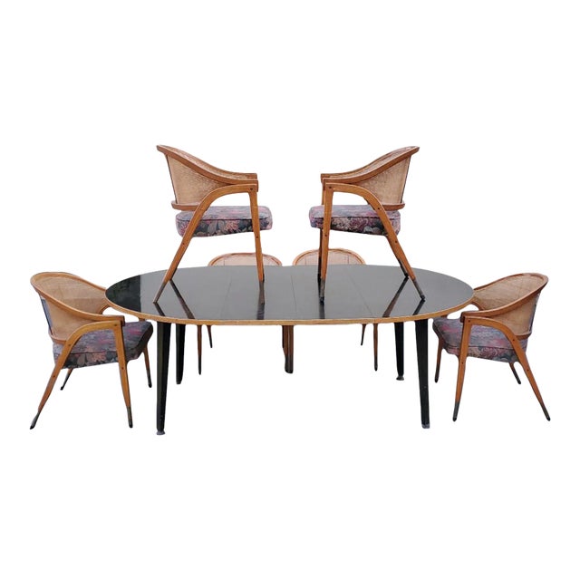 1950s Dunbar Edward Wormley Extension Dining Set of 9 For Sale