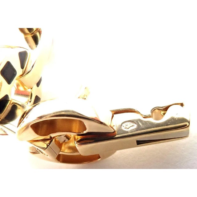 Cartier Panthere 18k Gold Black Lacquer Spot Link Bracelet Paper For Sale - Image 12 of 12