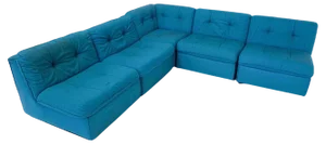 Mid-Century Modern Blue Modular Sofa, Italy, 1960s