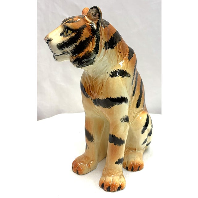 Vintage Ceramic Tiger Figure For Sale - Image 4 of 15
