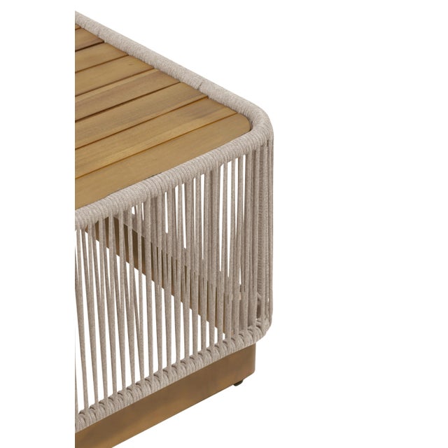 2020s Alpine Teak Outdoor Collection Beige Rope Coffee Table For Sale - Image 5 of 10