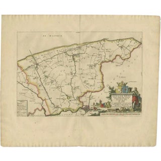 Antique Map of the Dongeradeel Township Friesland by Halma, 1718 For Sale
