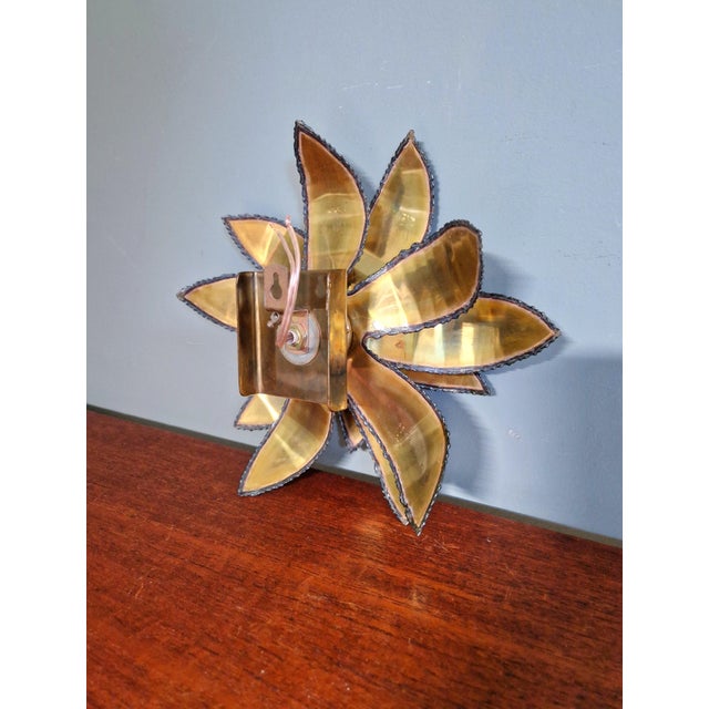 Floral Brass Wall Sconces from Maison Jansen, 1970s, Set of 2 For Sale - Image 13 of 17
