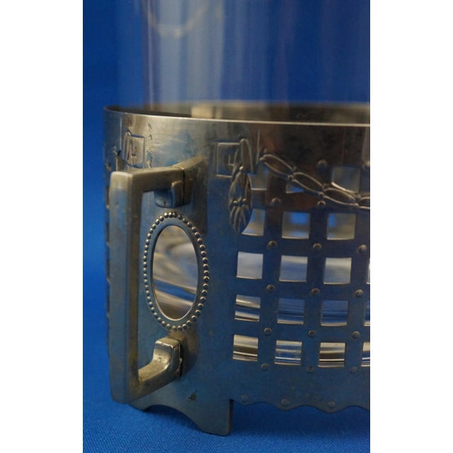 20th-Century Art Deco Crystal Vase with Silver-Plated Metal Stand attributed to Josef Franz Maria Hoffmann for the Wiener Werkstätte, Austria, 1920s For Sale - Image 13 of 18