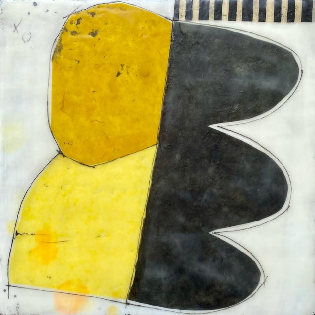 Mixed Media Encaustic Painting by Gina Cochran "Strangers on a Train" For Sale