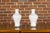 Early 21st Century Pair of White Porcelain Vase Table Lamps on Lucite Bases with Textured Décor For Sale - Image 5 of 12