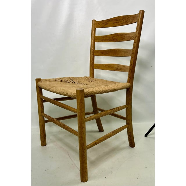 Vintage Modern Danish Style Oak Side Chair For Sale - Image 11 of 11