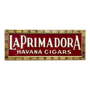 Vintage Reverse Painted Glass LaPrimadora Havana Cigar Sign, Advertising