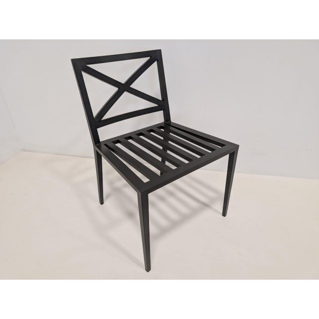 Gray Azimuth Cross Armchairs, Set of 6 For Sale - Image 8 of 13