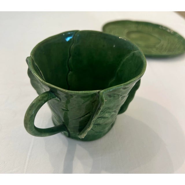 1960’s Pat Young Handmade Original Leafy Green Place Setting- 5 Pieces For Sale - Image 11 of 12