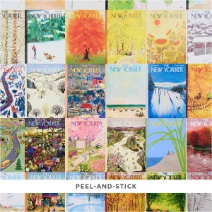 SAMPLE - Schumacher x The New Yorker The New Yorker Seasonal Covers Peel & Stick Wallpaper In Multicolor