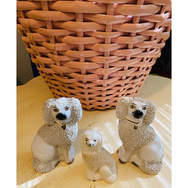 Alabaster Antique Staffordshire Sign Poodle a Family - Set of 3 For Sale - Image 8 of 11