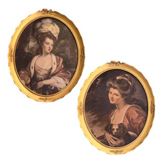 Sir Joshua Reynolds & George Romney, Lady Hamilton & Lady Somerset, 1700s, Lithographs, Set of 2 For Sale