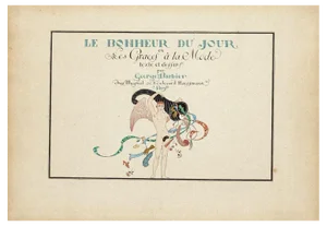 George Barbier, Frontispiece for Le Bonheur du Jour, Original Pochoir, 1929