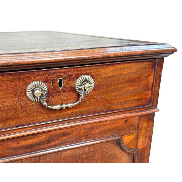 18th Century Georgian Mahogany Pedestal Partners Desk, Chippendale Period, 1760 For Sale - Image 14 of 17