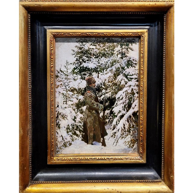 White Mikhail Markelovich Guzhavin -Russian Cossack Soldier-1910s Oil Painting For Sale - Image 8 of 8