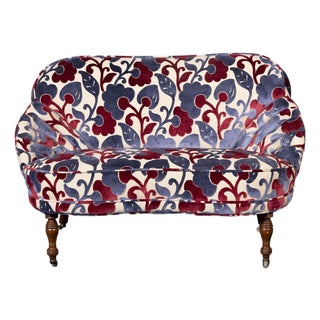 Vintage Upholstered Settee For Sale