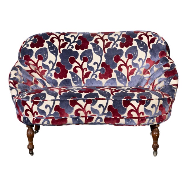Vintage Upholstered Settee For Sale
