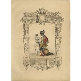 Achille Devéria, First Empire Court Costume, 1847, Lithograph For Sale
