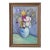 Early 20th Century Oil Painting Colorful Still Life of Irises in a Blue Vase For Sale