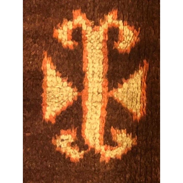 19th Century Brown, Yellow & Blue Rug, 1890s For Sale - Image 10 of 17