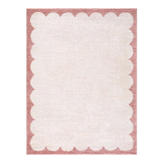 Fossay Shag Machine Woven Rug Rose 6x8 For Sale