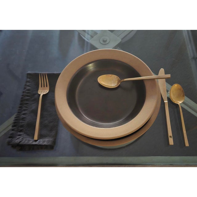 Mid-Century Modern 1970s 21-Piece "Rim" Collection of Black Vintage Heath Tableware For Sale - Image 3 of 14