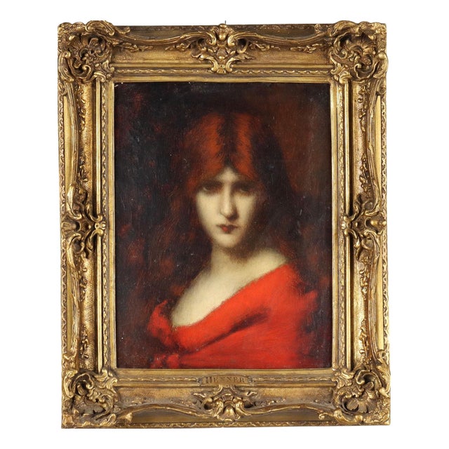 After Jean-Jacques Henner, Portrait, Oil on Canvas, Framed For Sale